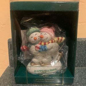 New in box Fitz and Floyd Frosty Folks Holidays Hanging Ornament